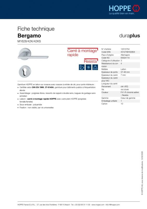 Ensemble de porte Bergamo M1628/42K/42KS