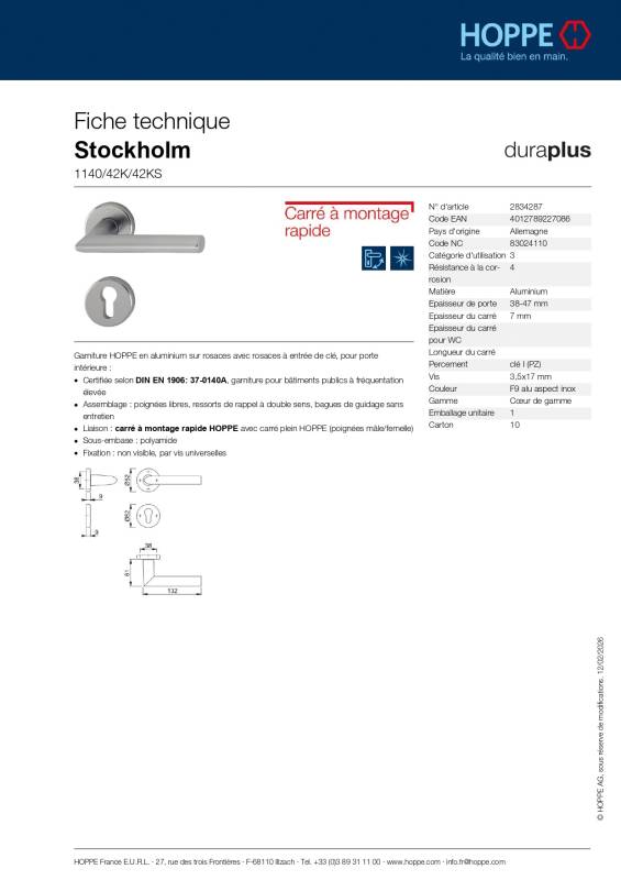 Ensemble de porte Stockholm 1140/42K/42KS