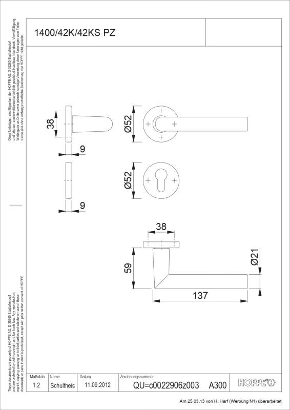 Ensemble de porte Amsterdam 400/42K/42KS