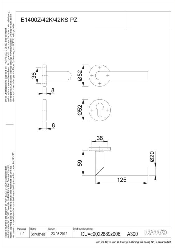 Ensemble de porte Amsterdam E1400Z/42K/42KS