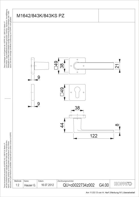 Ensemble de porte Los Angeles M1642/843K/843KS
