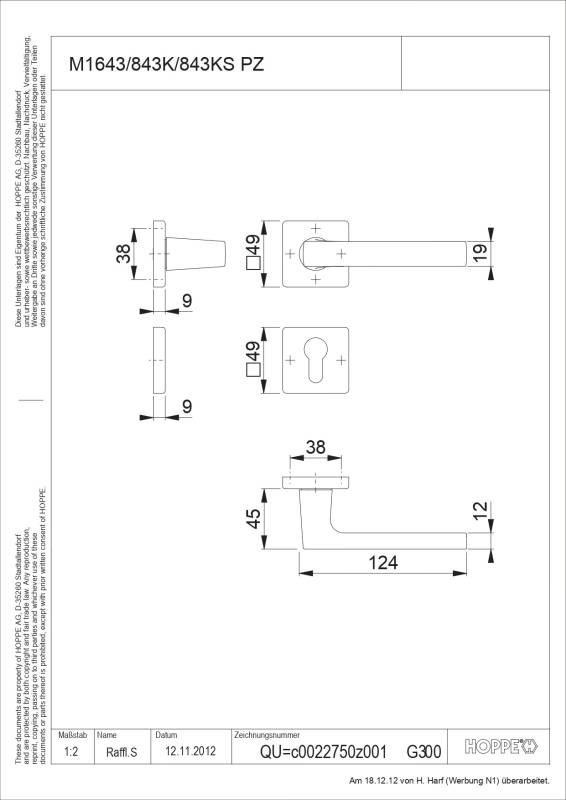Ensemble de porte Dallas M1643/843K/843KS
