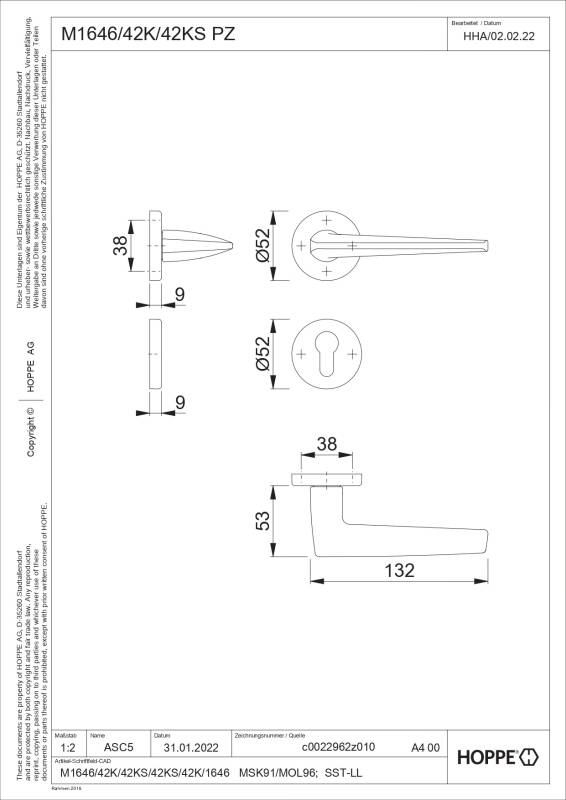 Ensemble de porte Macau M1646/42K/42KS