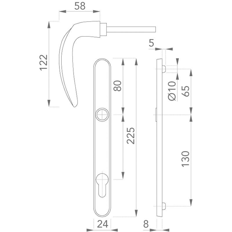 Ensemble de porte Atlanta M1530/3600LM
