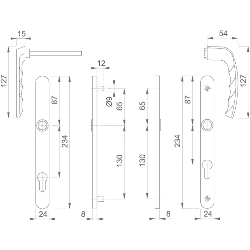 Ensemble de porte New York 099KH/300LMSGL/1810