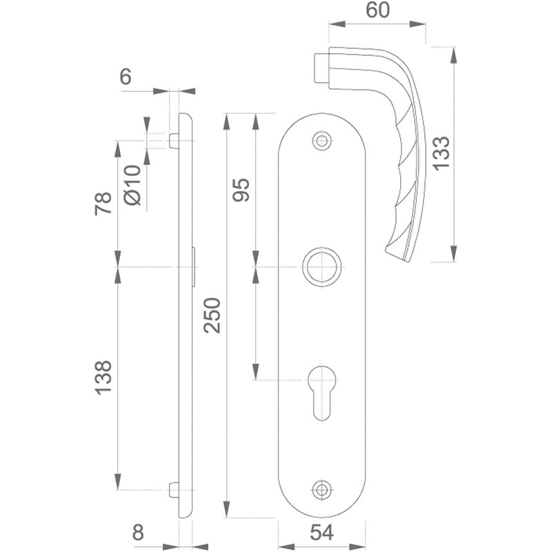 Ensemble de porte New York 1810H/3332A-ZA/3440