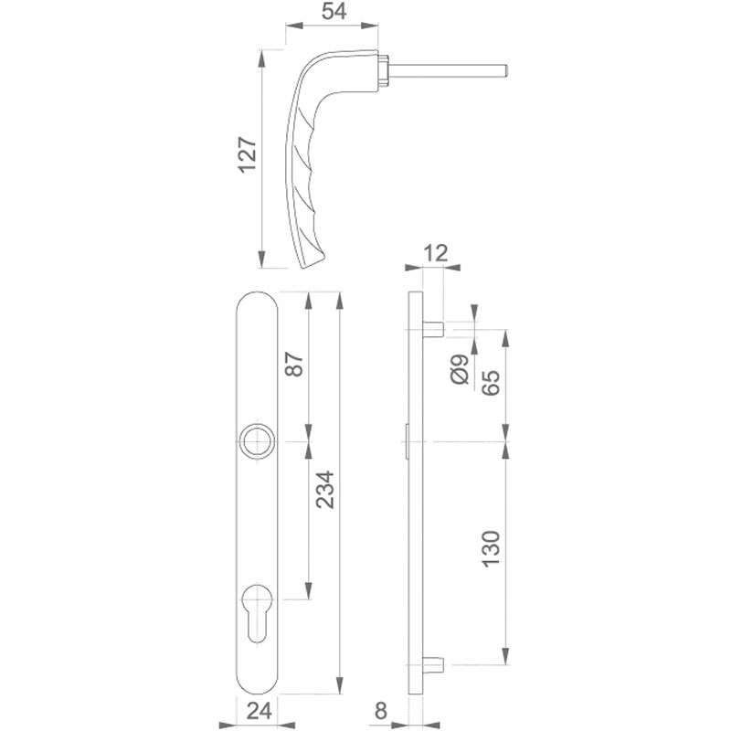 Ensemble de porte New York 1810RH/300LMSGL/1810