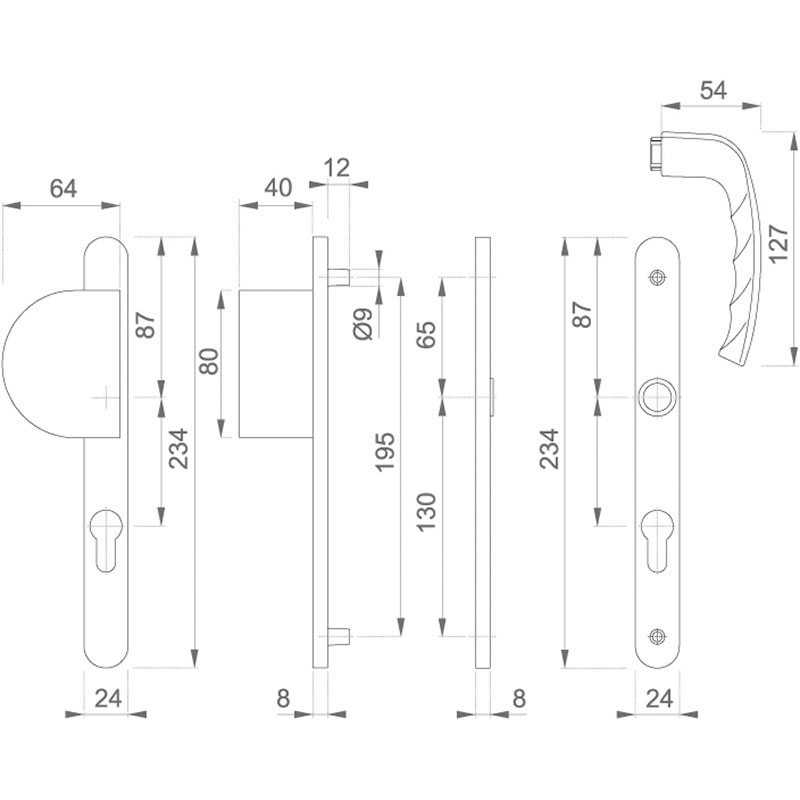 Ensemble de porte New York 554/300LMSGL/1810