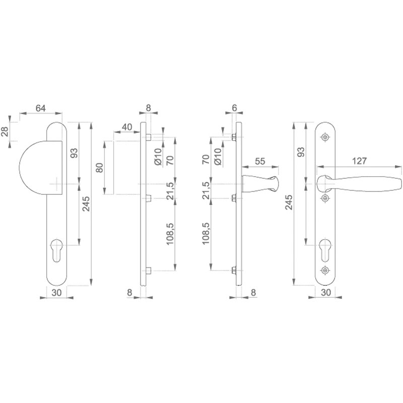 Ensemble de porte New York 554/3346/1810